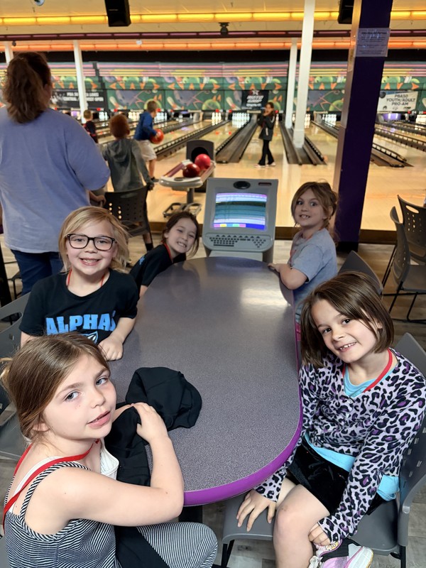 students at the bowling alley