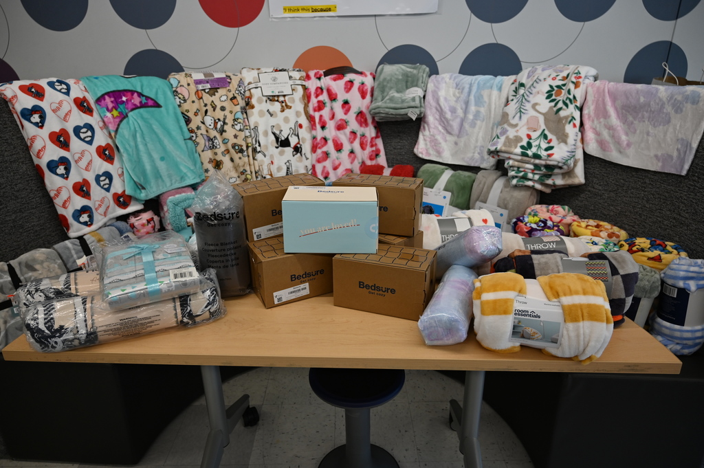 Blankets on display