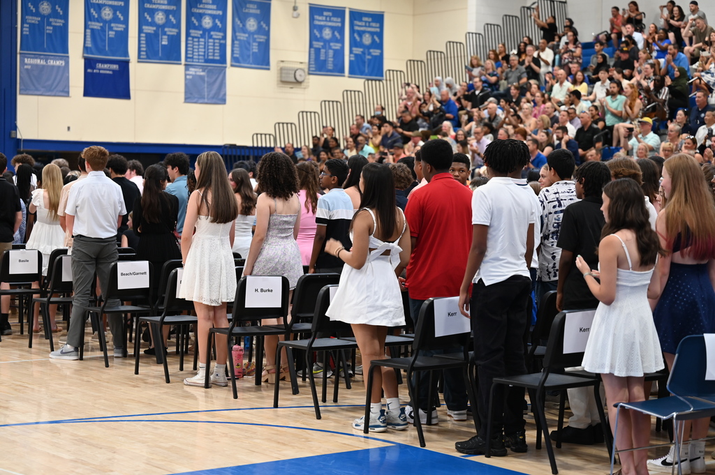 Students watching graduation