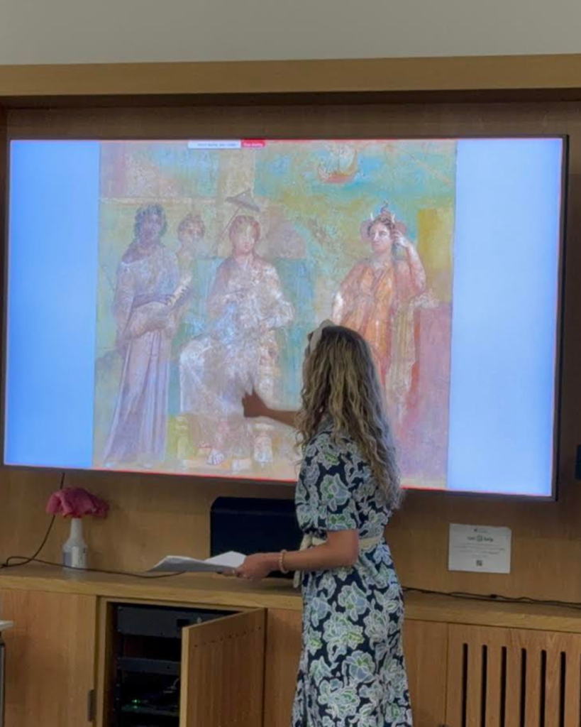 Mrs. Malara-Lutjen presenting on Latin art