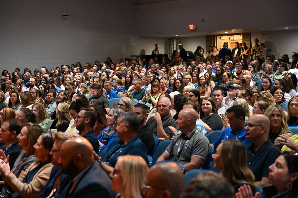 Instructional Staff collected in the SHS auditorium