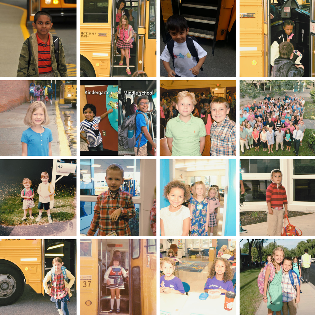 First Day of School 2025-26 Then and Now Photo Collage