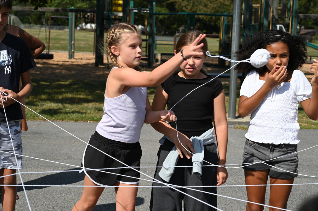 students working with string