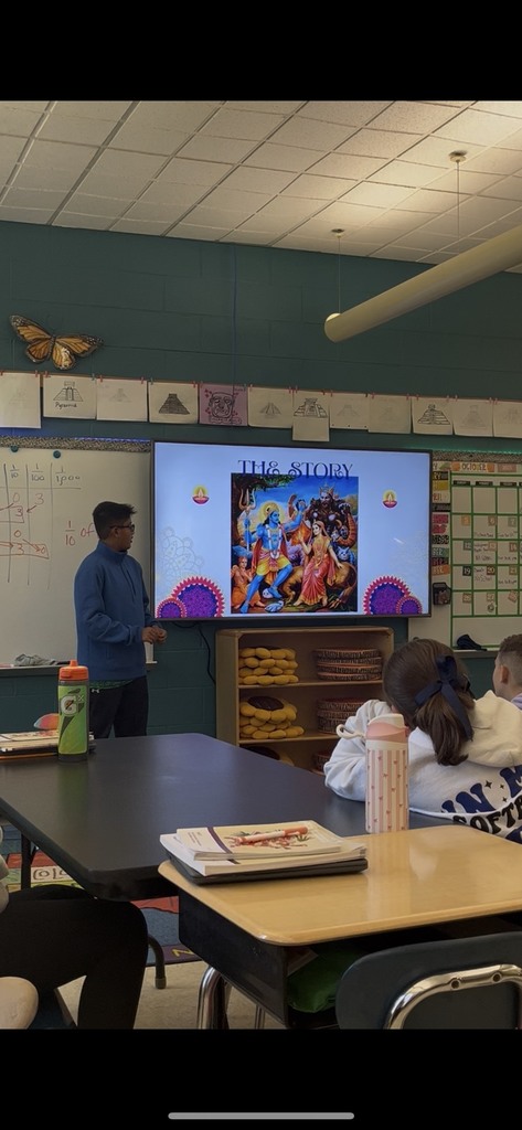 Students learning about Diwali