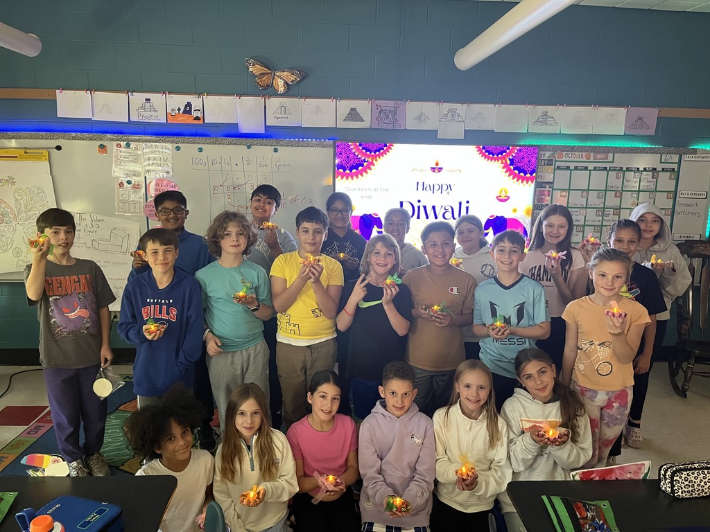 Students learning about Diwali