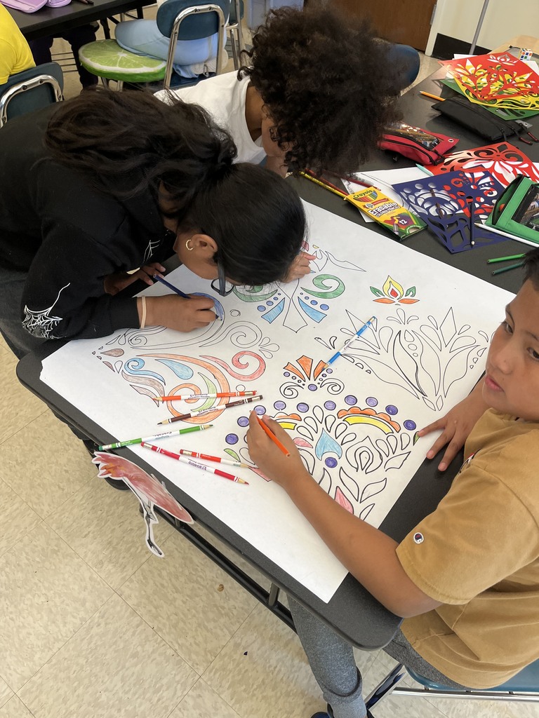 Students learning about Diwali