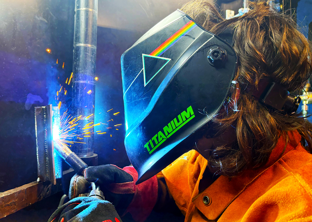 student welding
