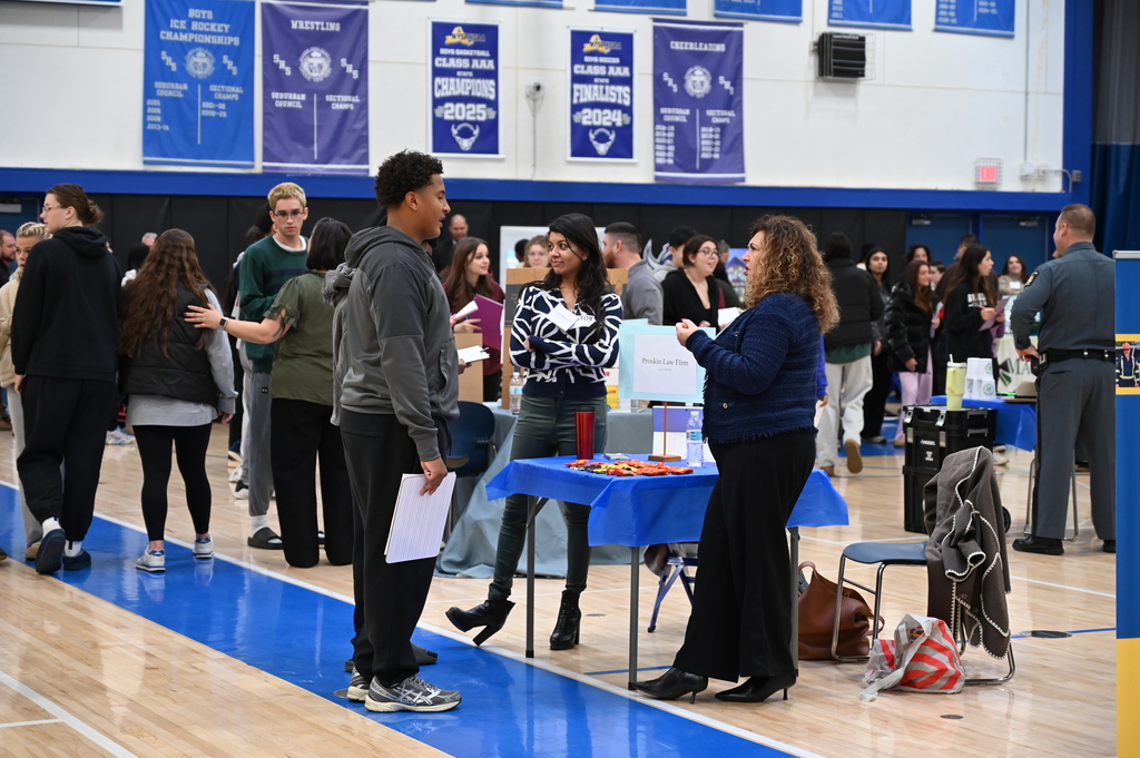Career day with people talking