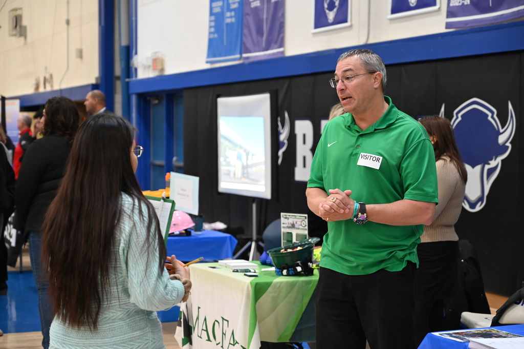 Career day with people talking