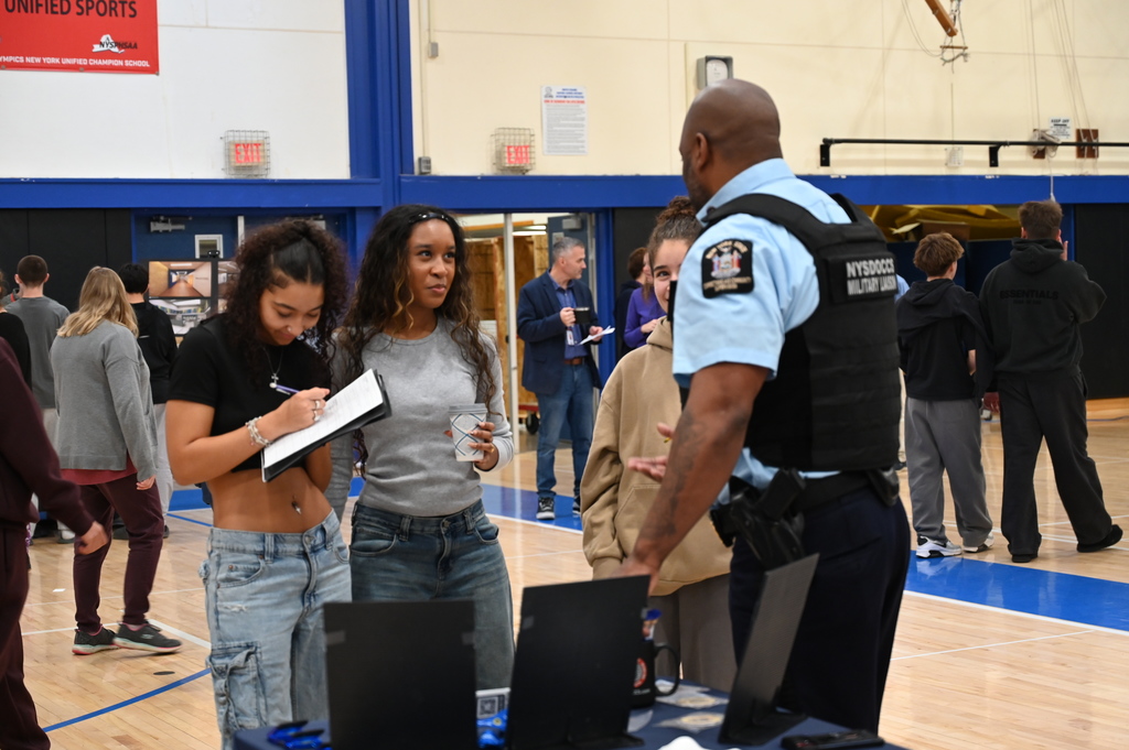 Career day with people talking