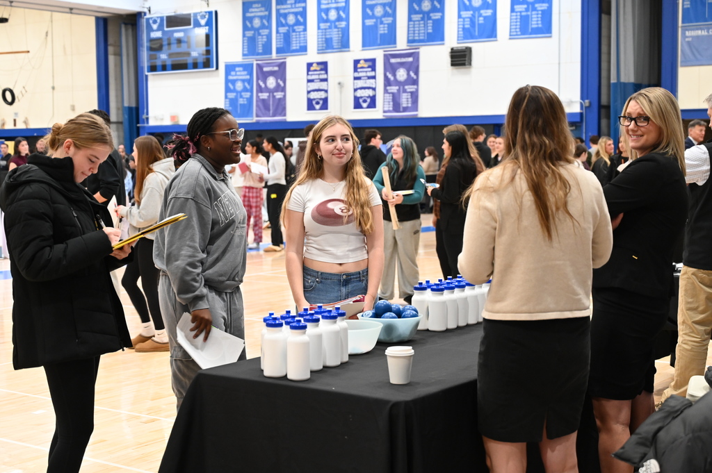 Career day with people talking