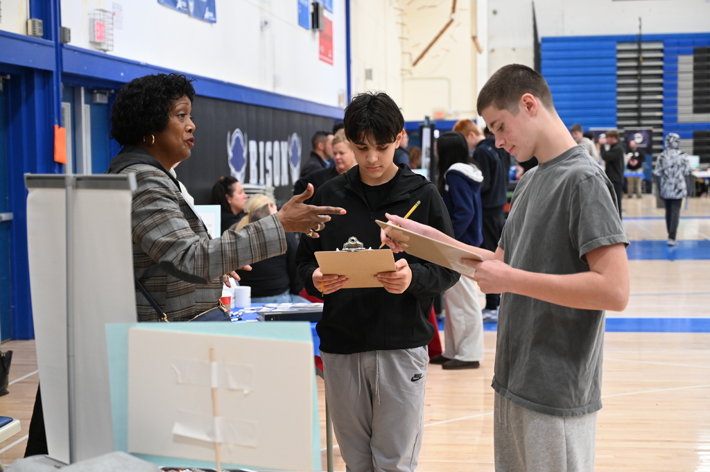 Career day with people talking