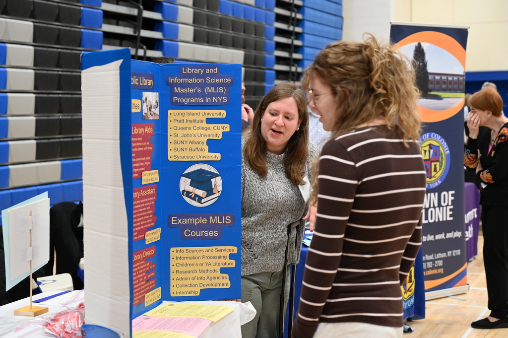 Career day with people talking