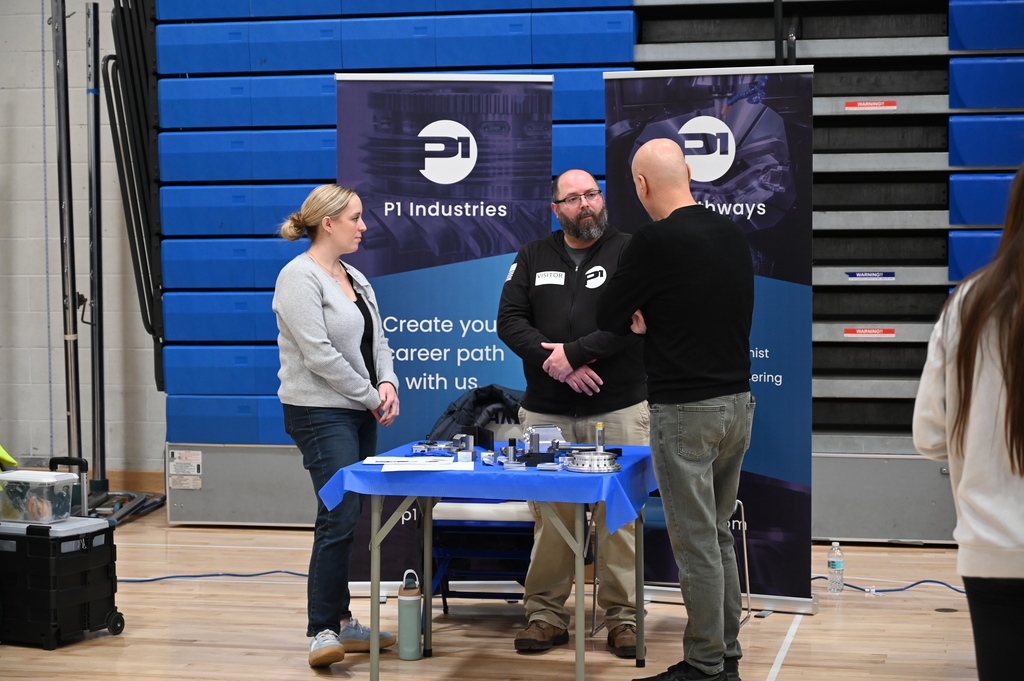 Career day with people talking