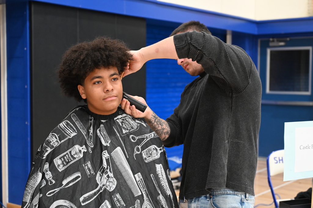 Career day with people talking