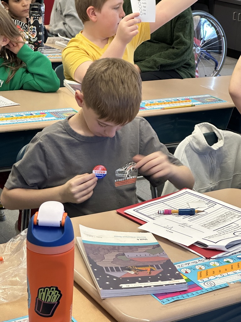 Forts Ferry student puts on "I Voted Today" sticker