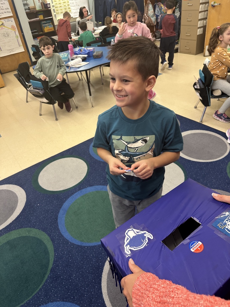 Student excitedly votes
