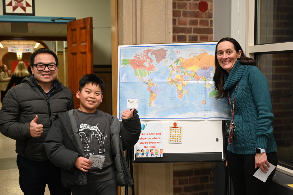 Loudonville family shows where they are from on a map