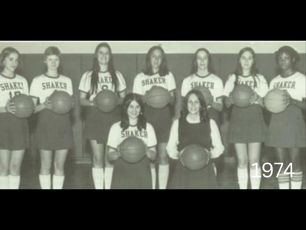 Girls basketball team in 1974