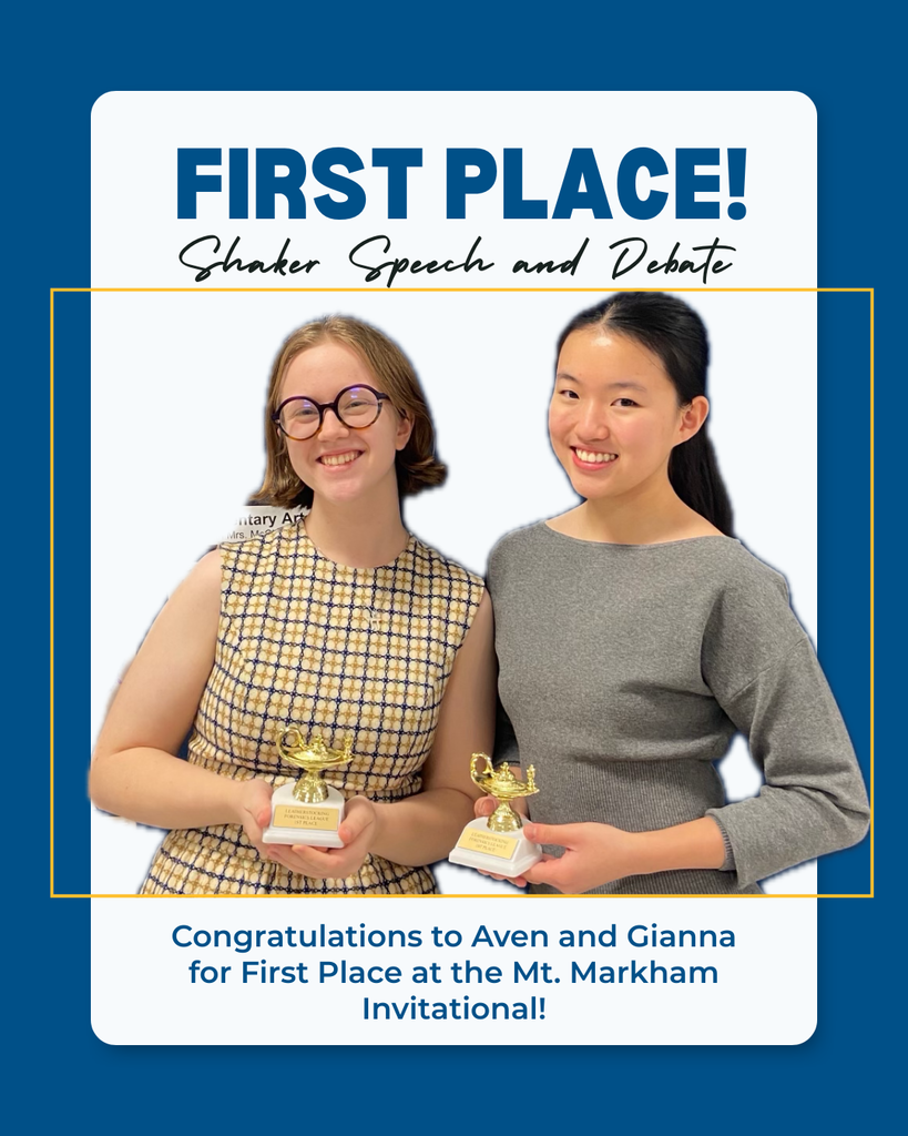 Aven finished 1st Place in both Extemporaneous Speaking and Oral Interpretation while Gianna finished 1st Place in Intermediate Lincoln Douglas Debate.