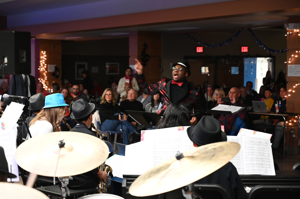Mr. Williams leading the Middle School Jazz Ensemble