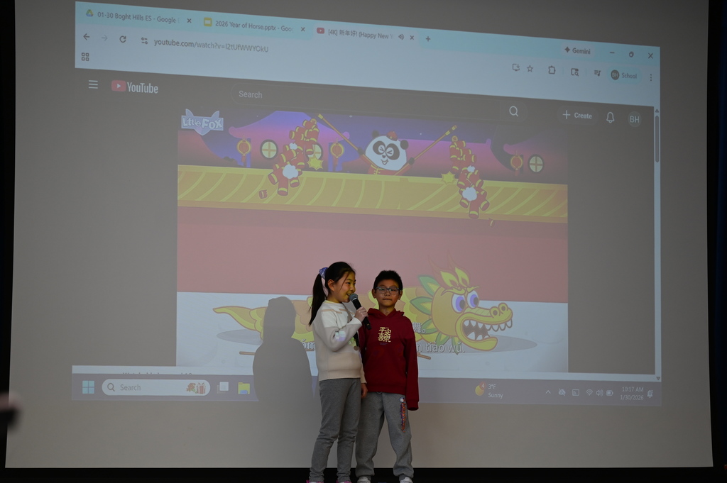 Two students singing