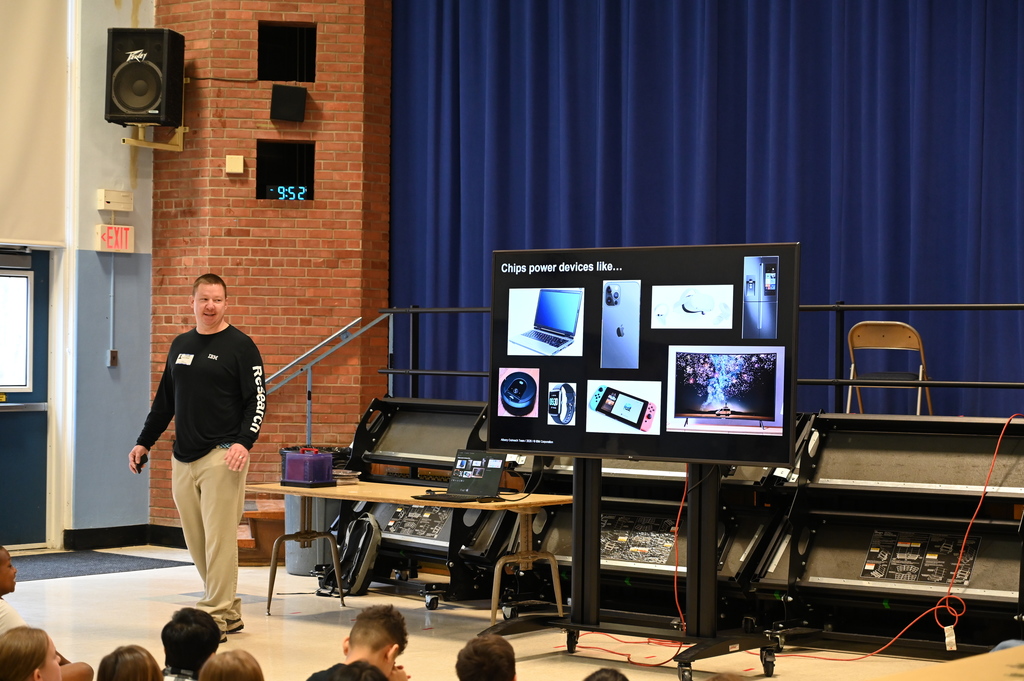 Researcher showing presentation 