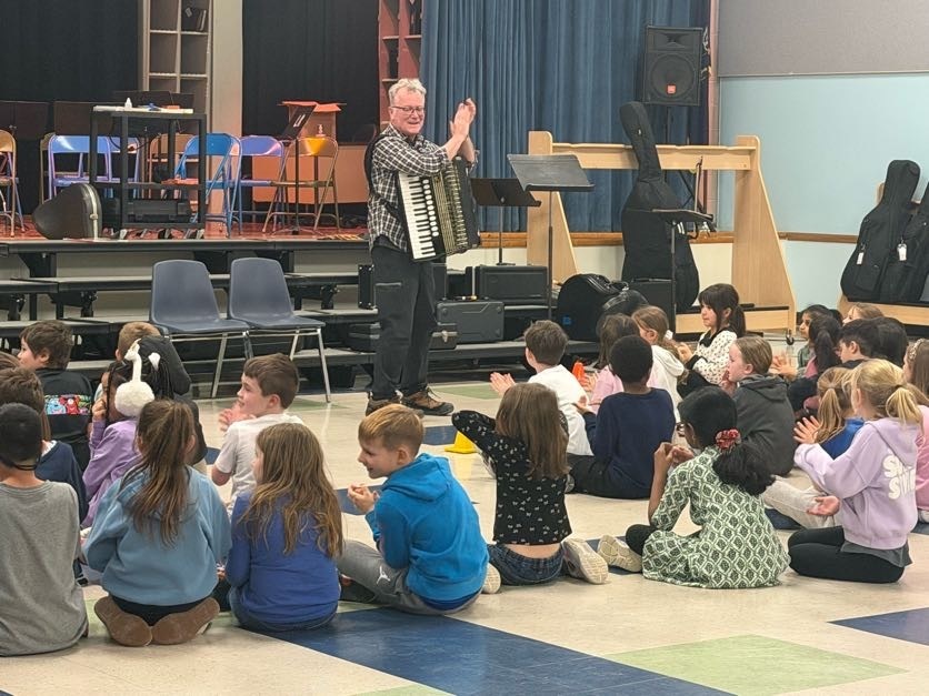 Accordion playing at latham ridge for irish heritage presentation