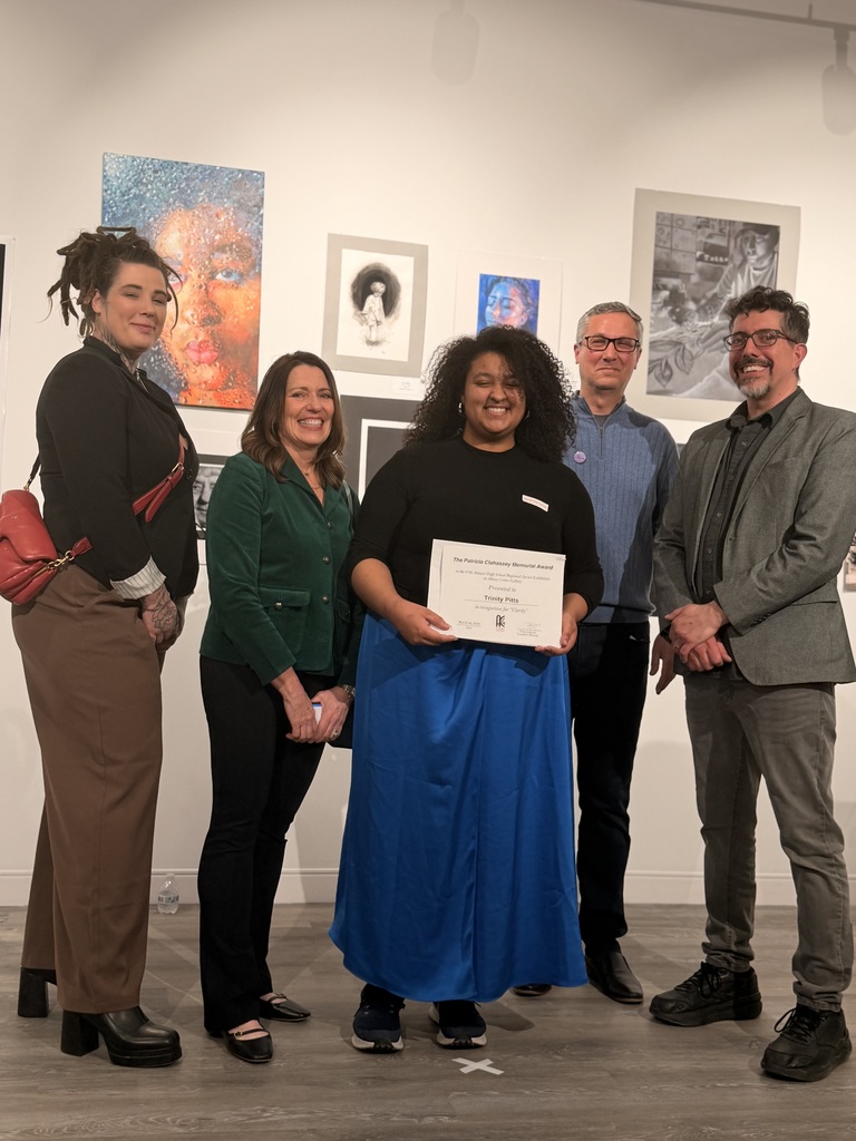 students at the art show reception 