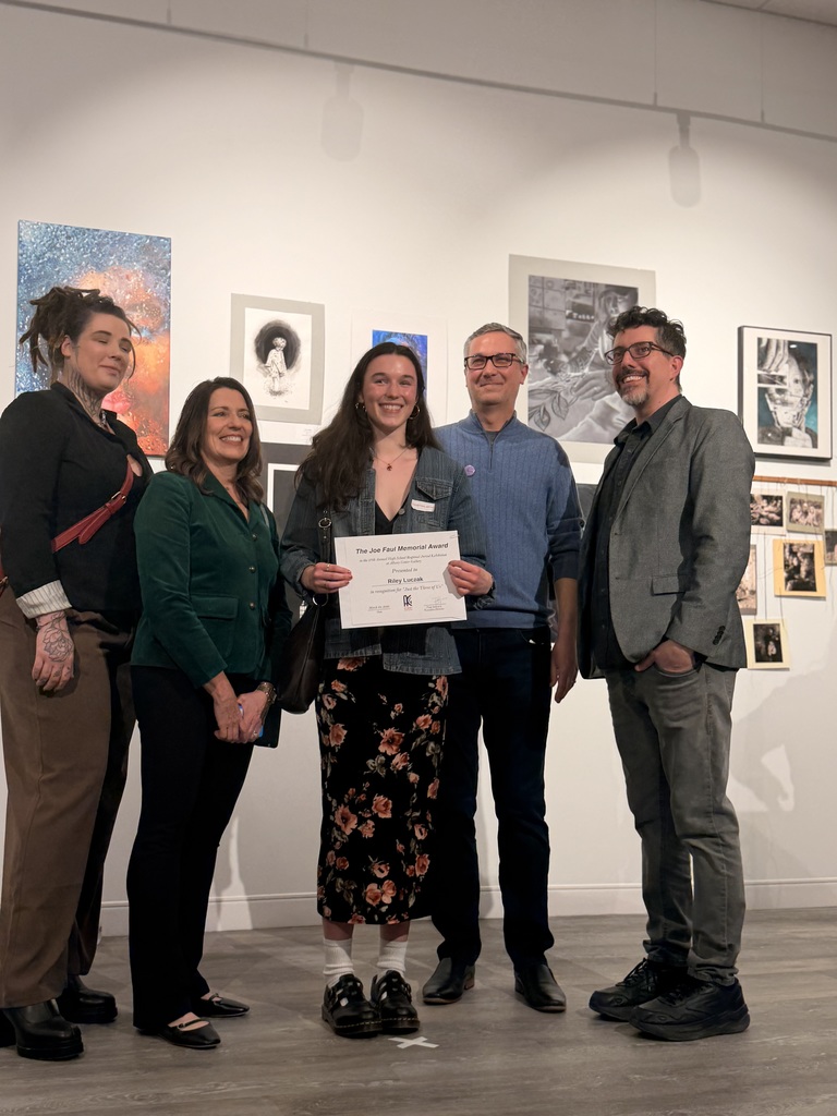 students at the art show reception 