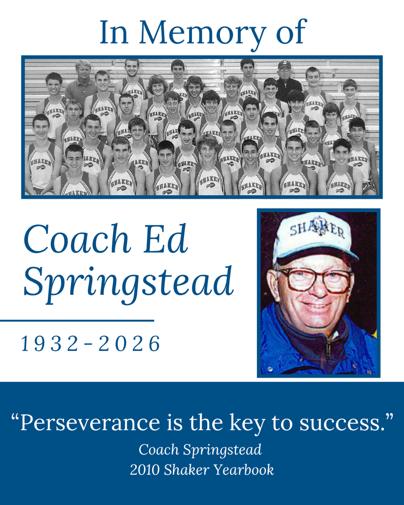 An image of Coach Ed Springstead along with one of his cross country teams from 2010.