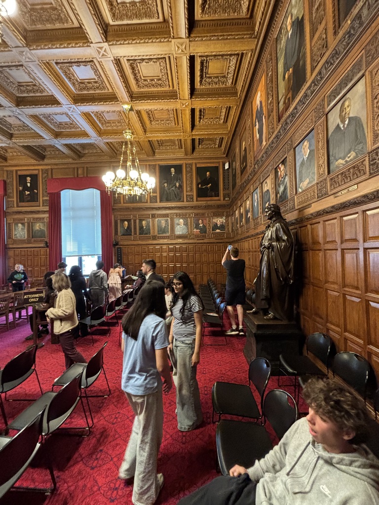 Students look around the historic Albany Criminal Court