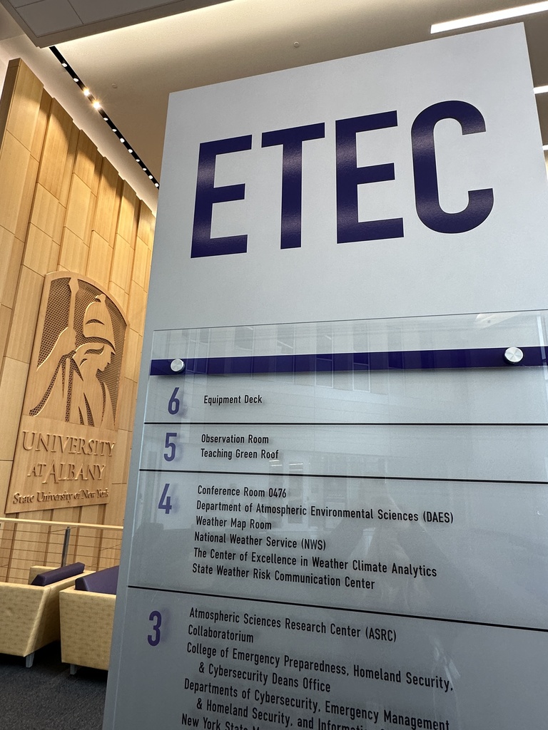 A sign that says ETEC on the UAlbany campus.