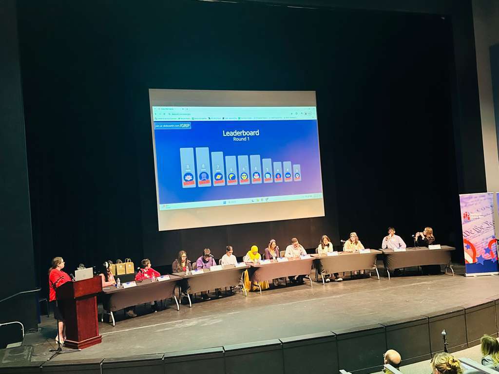 Vibhav Doppalapudi at the National Civis Bee answering questions