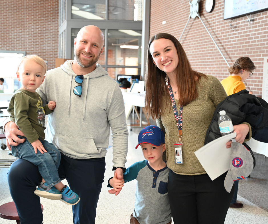 SMS teacher with family