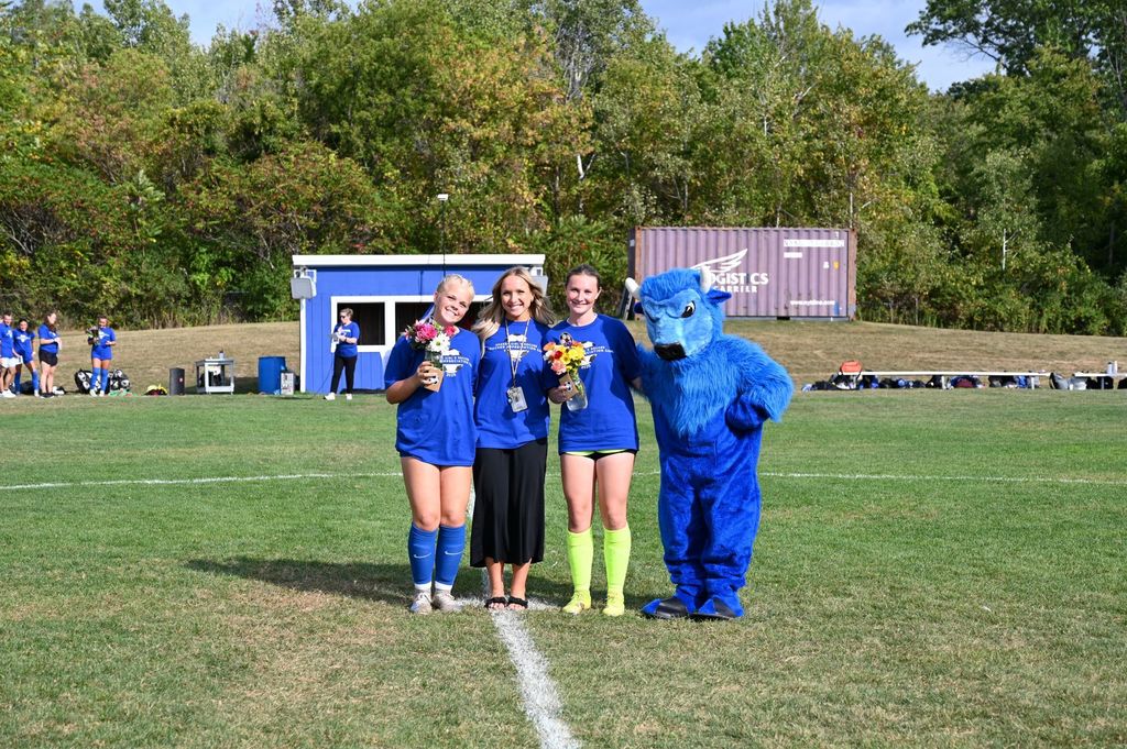 teacher appreciation with two students and the bison