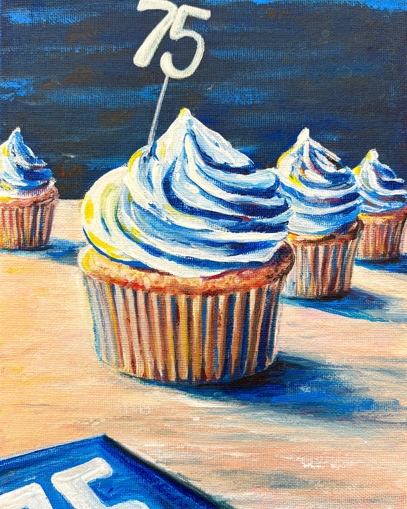 Cupcake with 75 candle