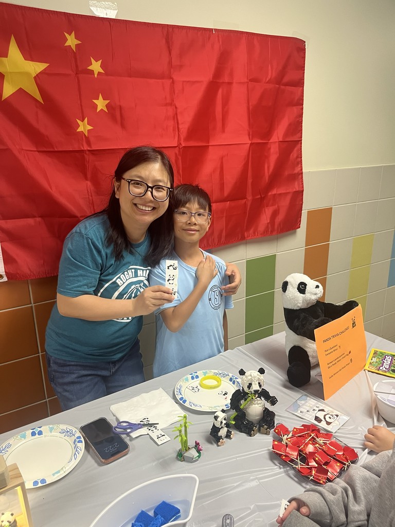 student and parent at table