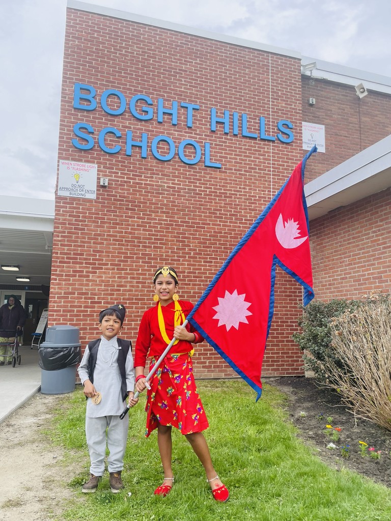students in front of boght hills school