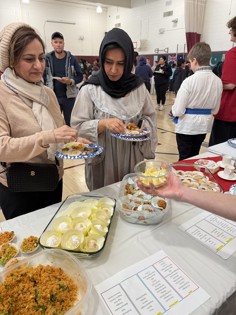 students having dessert
