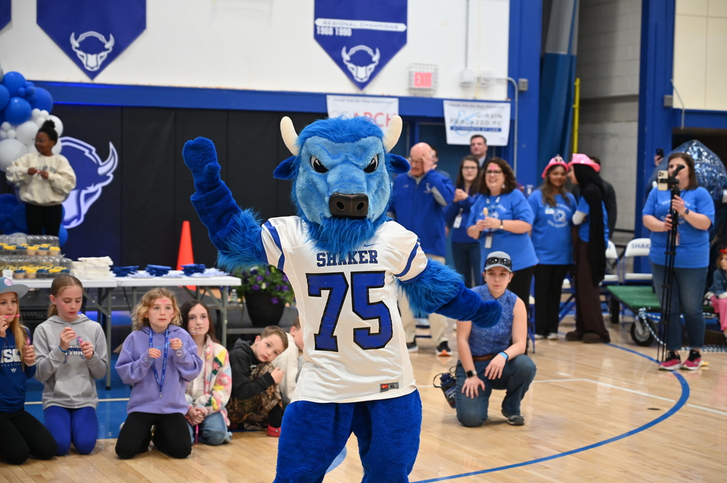 Bryson the Bison dancing in a jersey