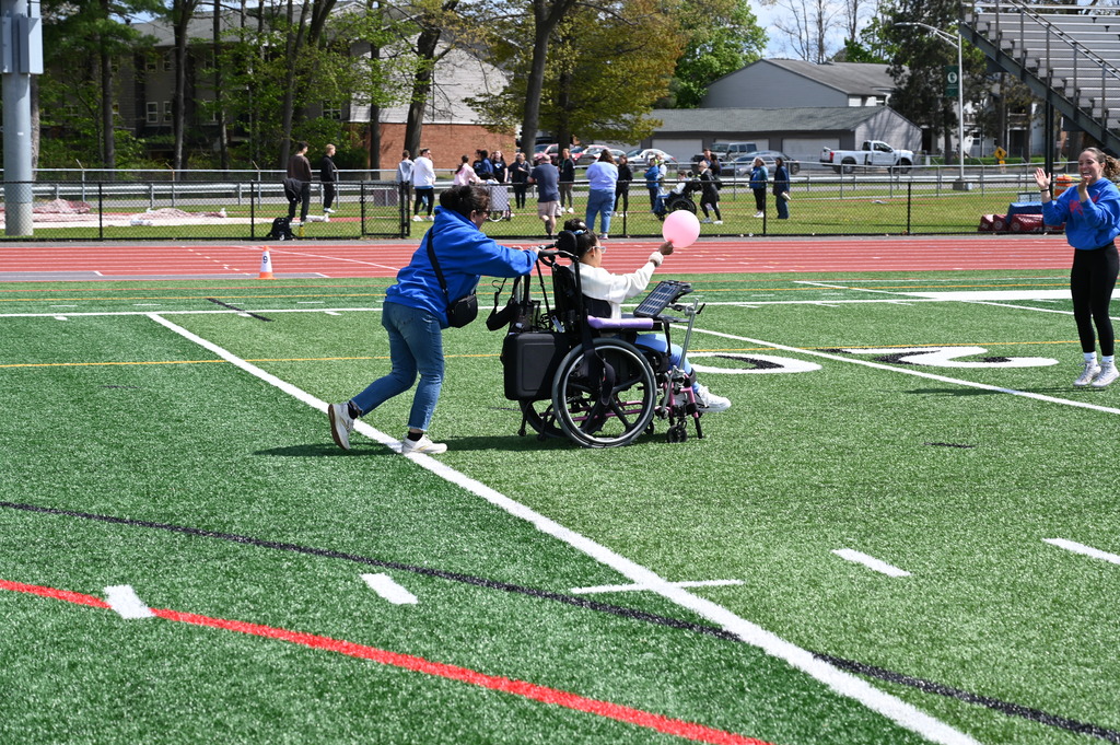 students playing in unified field day