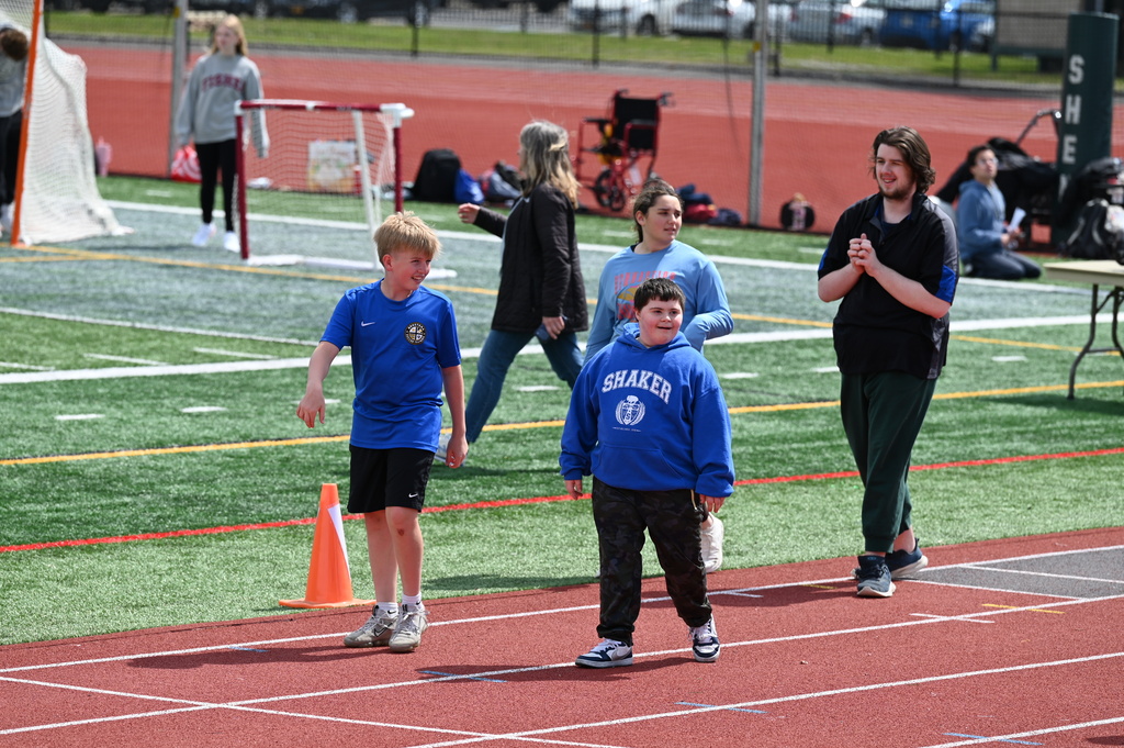 students playing in unified field day