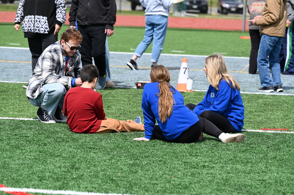 students playing in unified field day