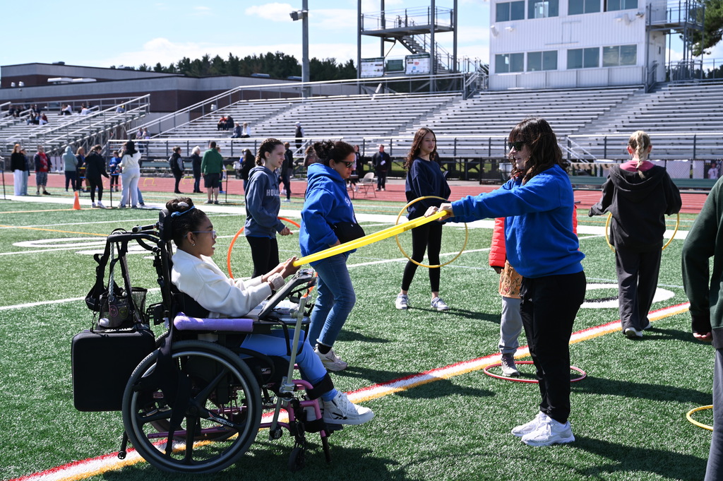 students playing in unified field day