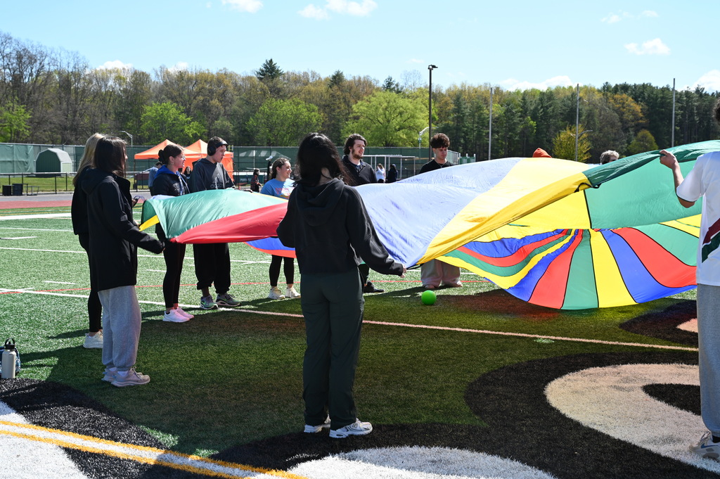 students playing in unified field day