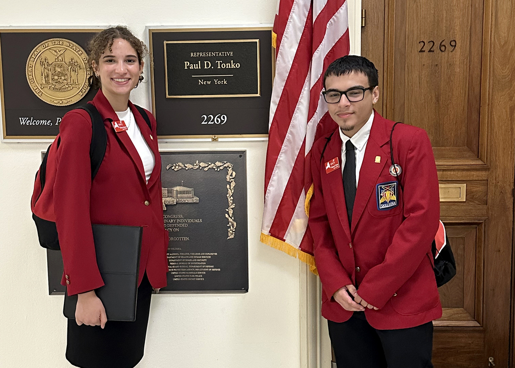 Elena at SkillsUSA with another student