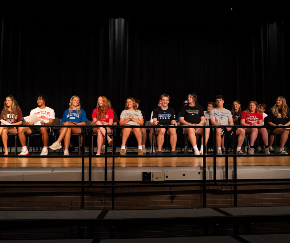 A group picture of college bound student-athletes