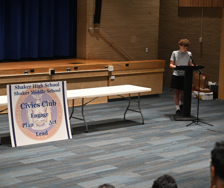Student gives speech