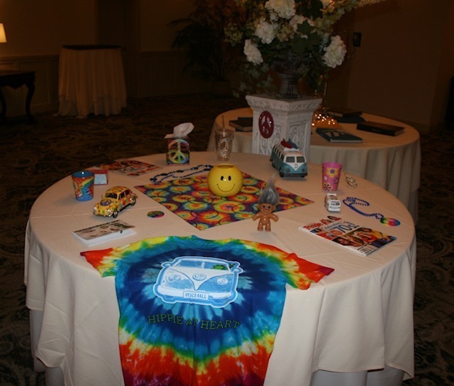 a time capsule table of everything 1970’s was displayed. 